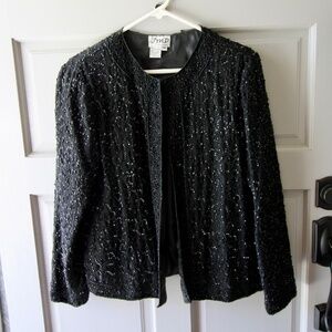 Vintage JMD New York Beaded Evening Open Jacket Formal Date Night Size Medium